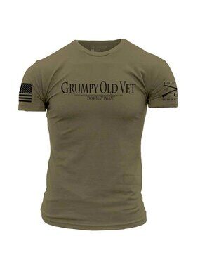 GRUNT STYLE Men's Grumpy Old Vet T-Shirt Size 2XL In Military Green